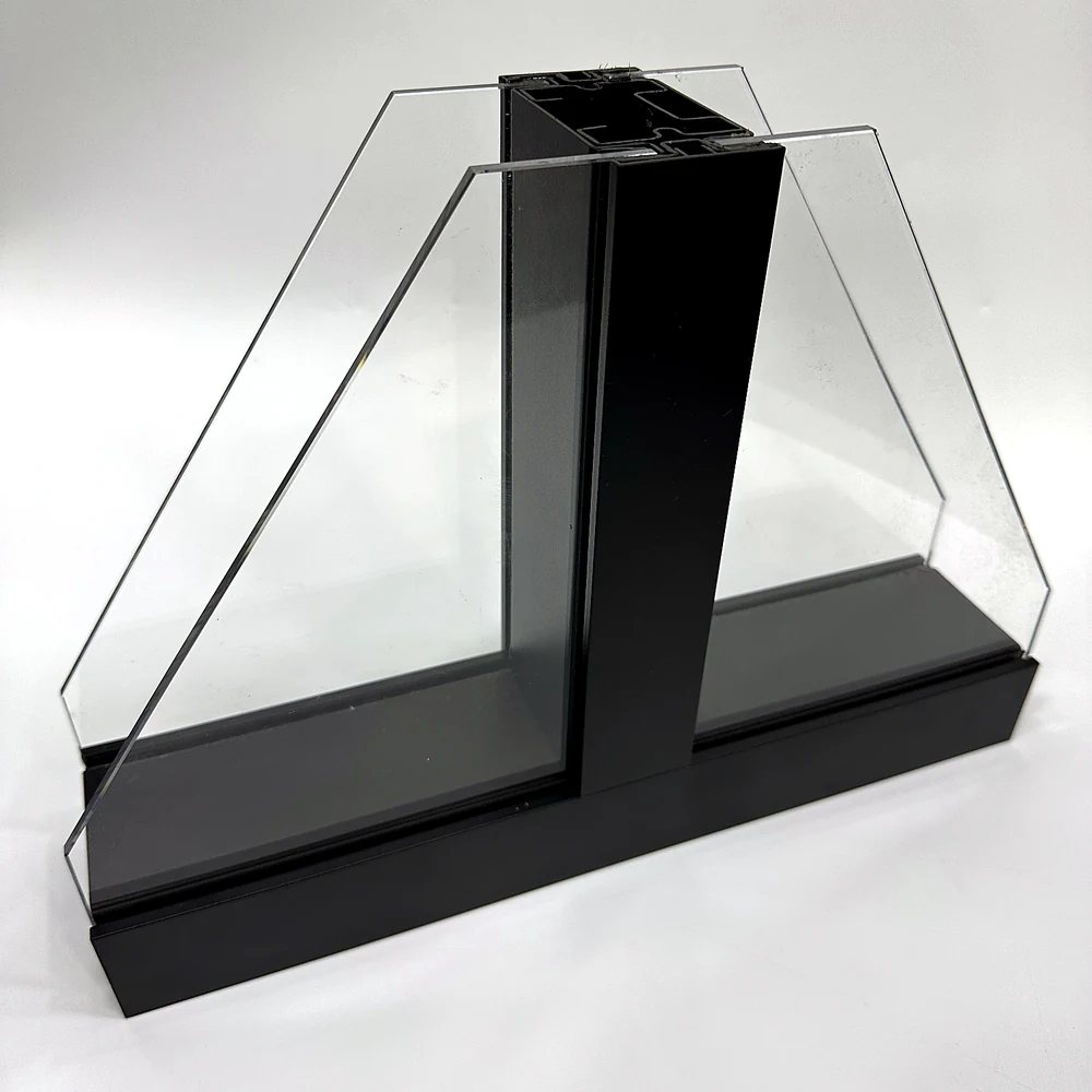 Cut sections of the roll-formed all-steel fire-rated profile